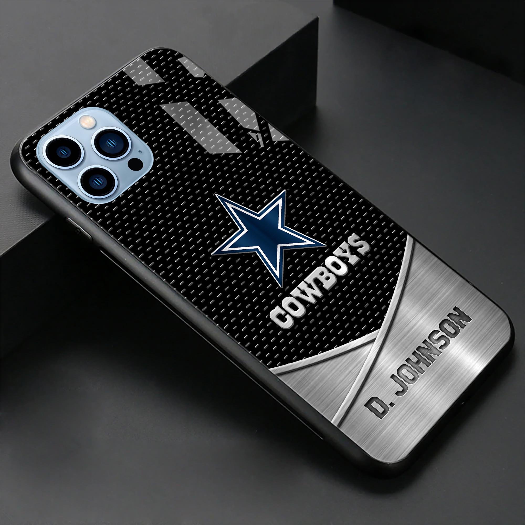 Alternative view of Dallas Cowboys Glass Phone Case 2025 Version Custom Name, Sport Phone Case For Fans, Sport Gifts ETRG-41241