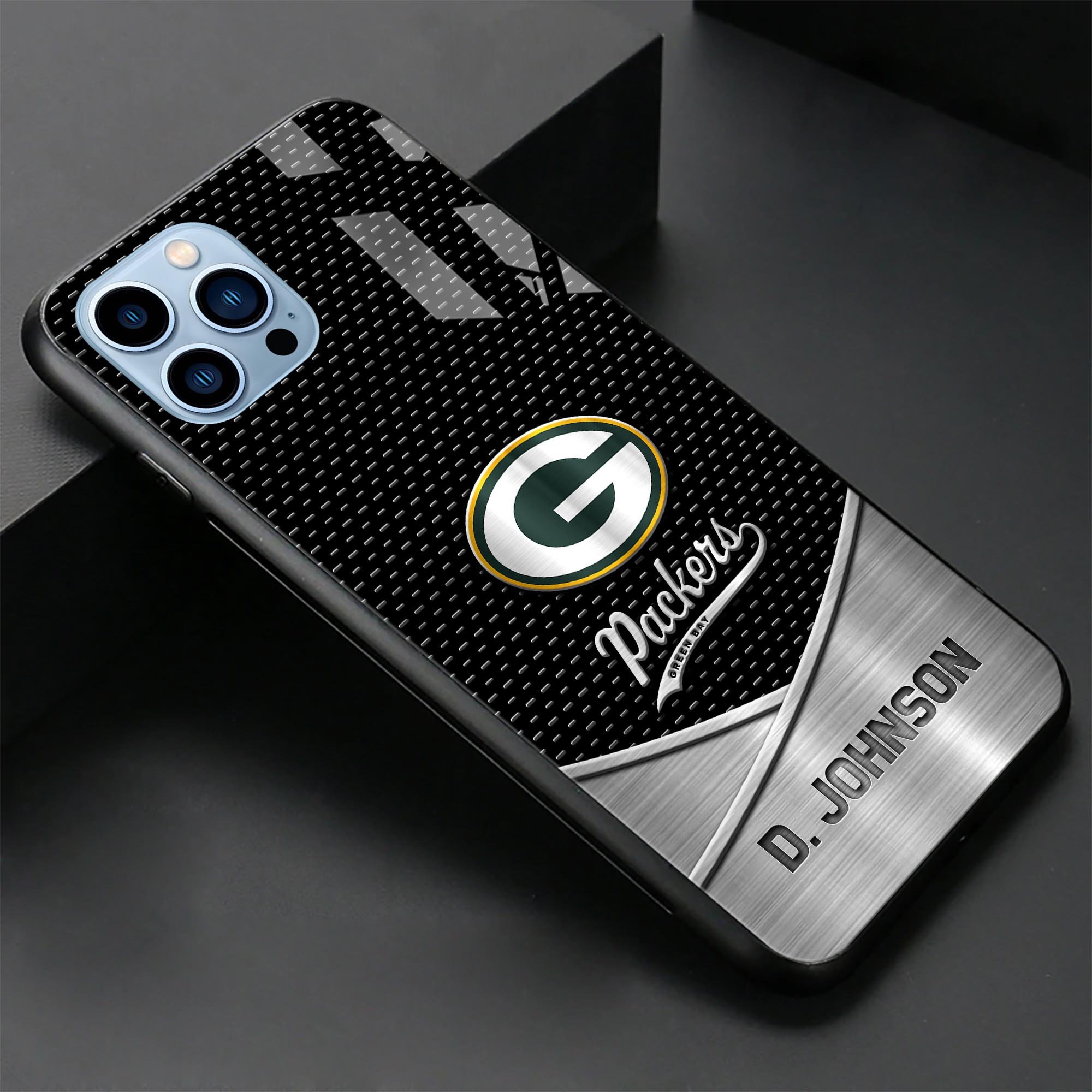 Alternative view of Green Bay Packers Glass Phone Case 2025 Version Custom Name, Sport Phone Case For Fans, Sport Gifts ETRG-41241