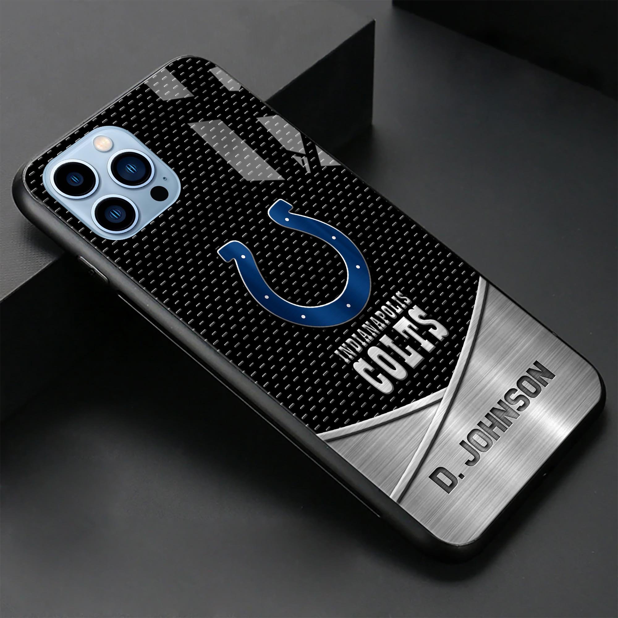 Alternative view of Indianapolis Colts Glass Phone Case 2025 Version Custom Name, Sport Phone Case, Sport Gifts ETRG-41241