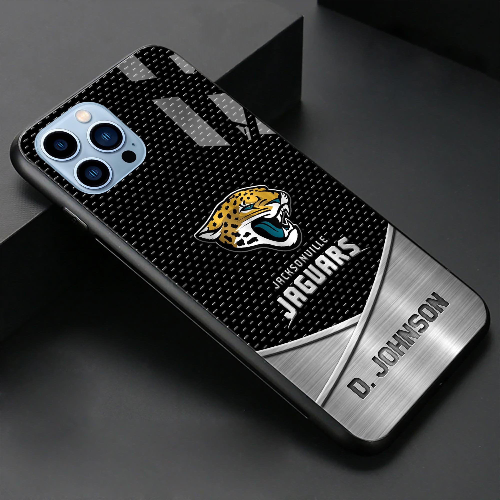 Alternative view of Jacksonville Jaguars Glass Phone Case 2025 Version Custom Name, Sport Phone Case, Sport Gifts ETRG-41241