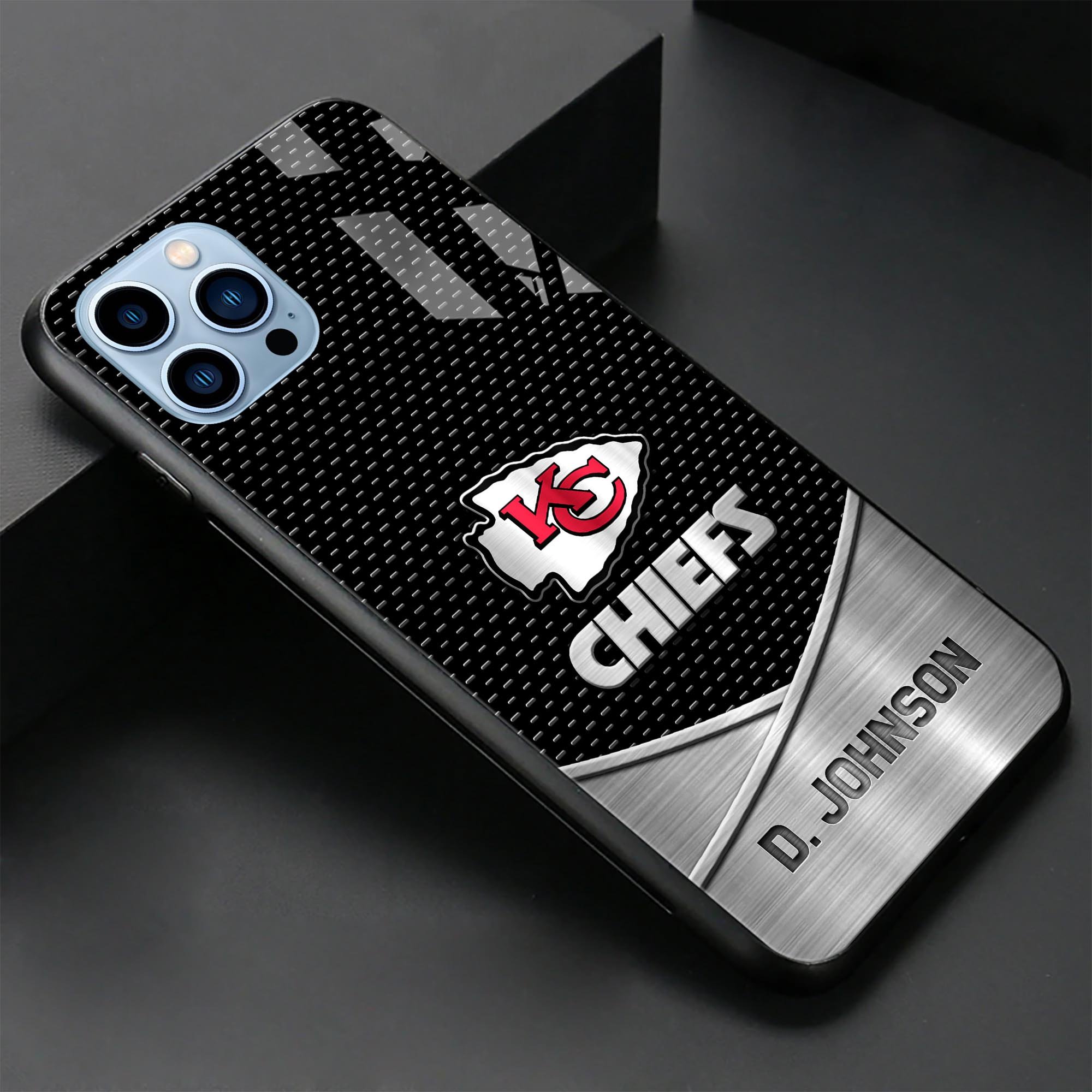 Alternative view of Kansas City Chiefs Glass Phone Case 2025 Version Custom Name, Sport Phone Case, Sport Gifts ETRG-41241