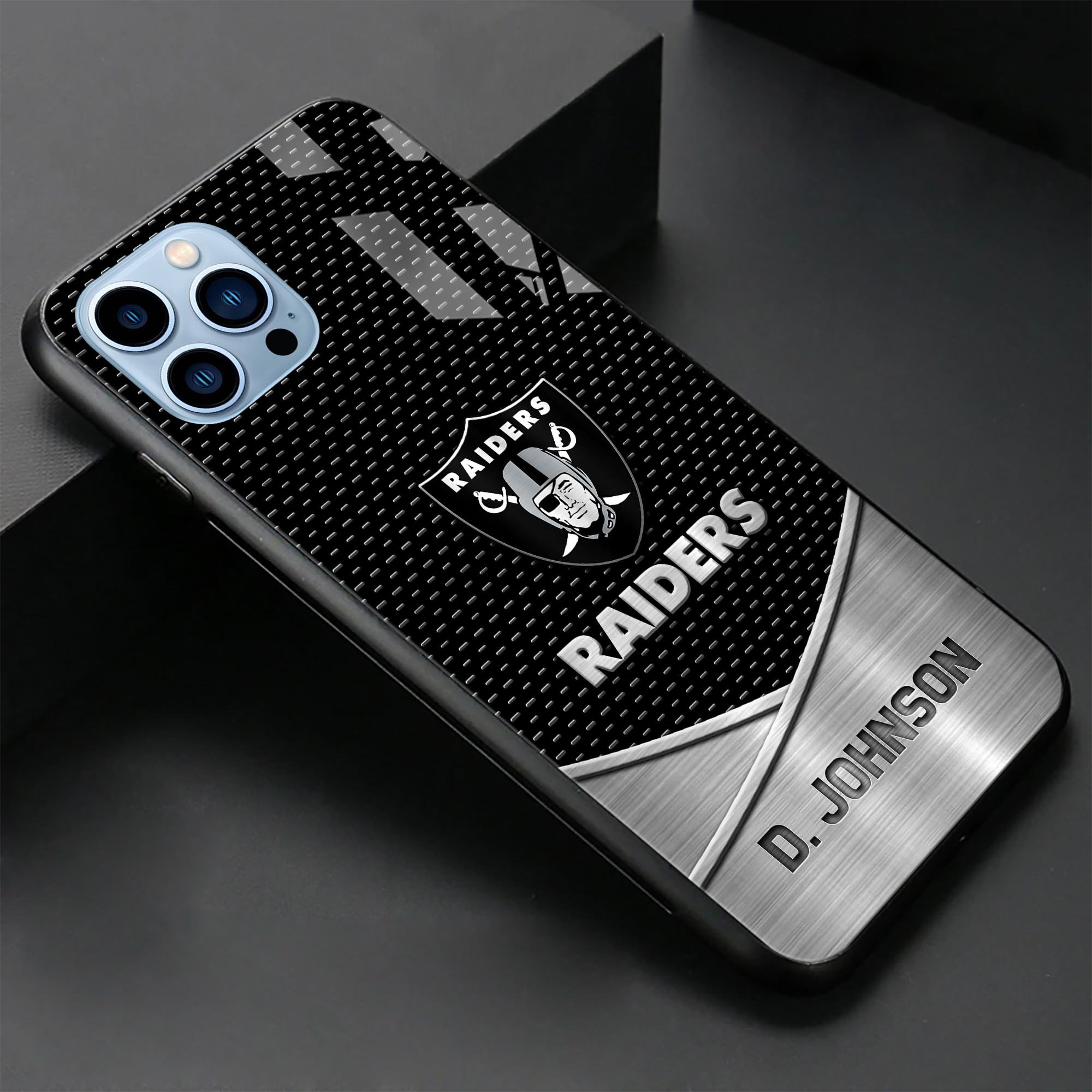 Alternative view of Las Vegas Raiders Glass Phone Case 2025 Version Custom Name, Sport Phone Case For Fans, Sport Gifts ETRG-41241