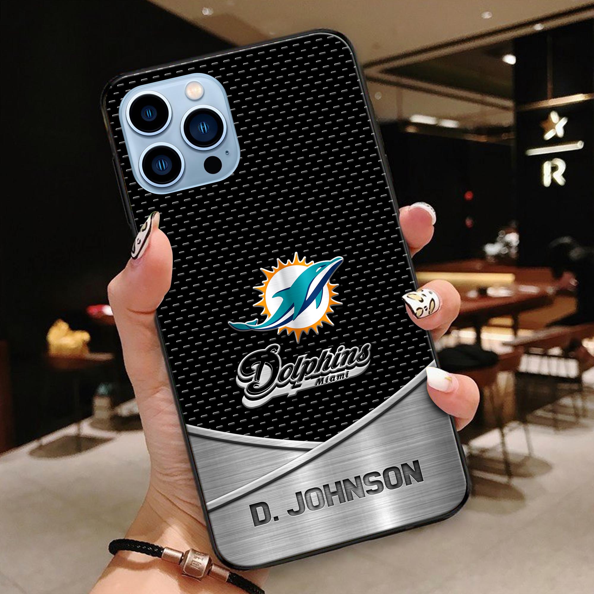 Miami Dolphins Glass Phone Case 2025 Version Custom Name, Sport Phone Case For Fans, Sport Gifts ETRG-41241