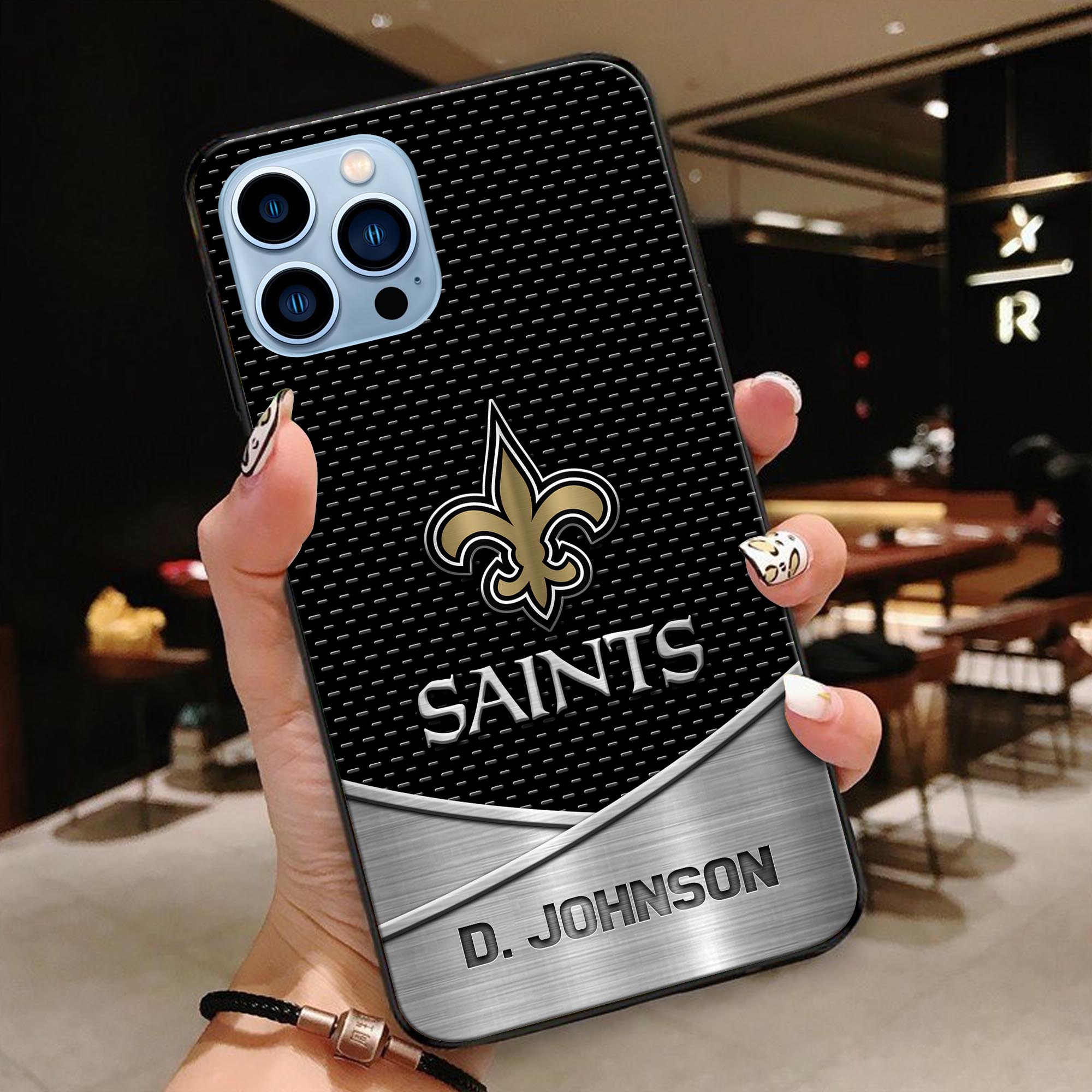 New Orleans Saints Glass Phone Case 2025 Version Custom Name, Sport Phone Case, Sport Gifts ETRG-41241