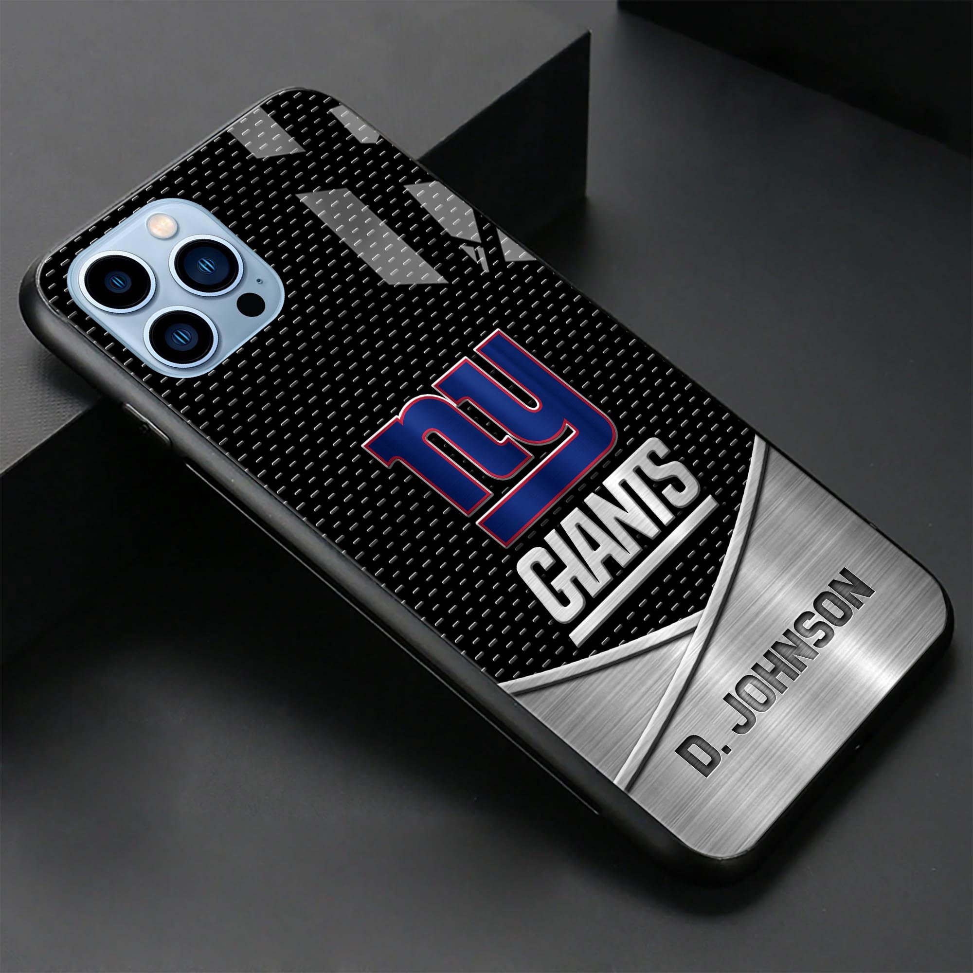 Alternative view of New York Giants Glass Phone Case 2025 Version Custom Name, Sport Phone Case For Fans, Sport Gifts ETRG-41241