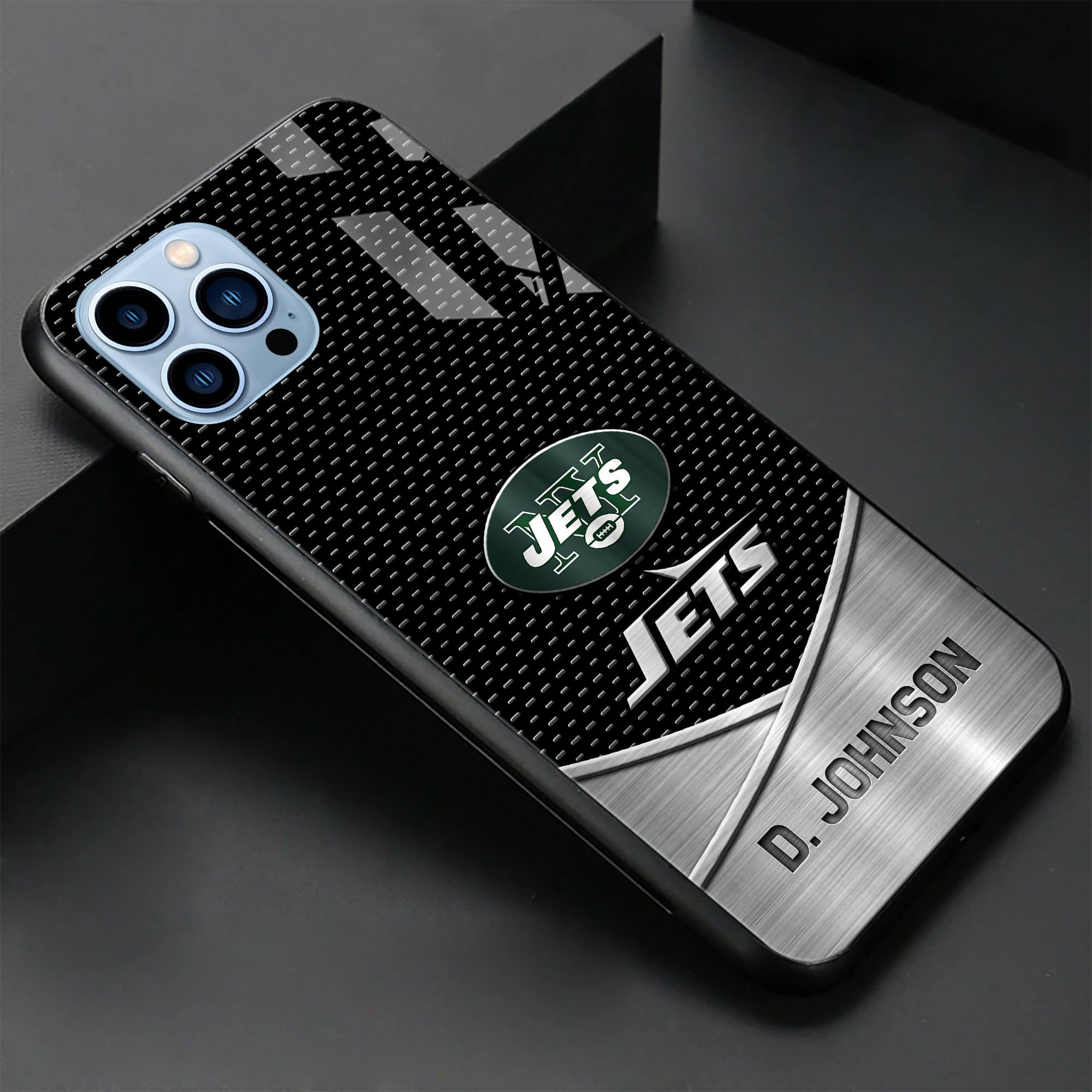 Alternative view of New York Jets Glass Phone Case 2025 Version Custom Name, Sport Phone Case For Fans, Sport Gifts ETRG-41241