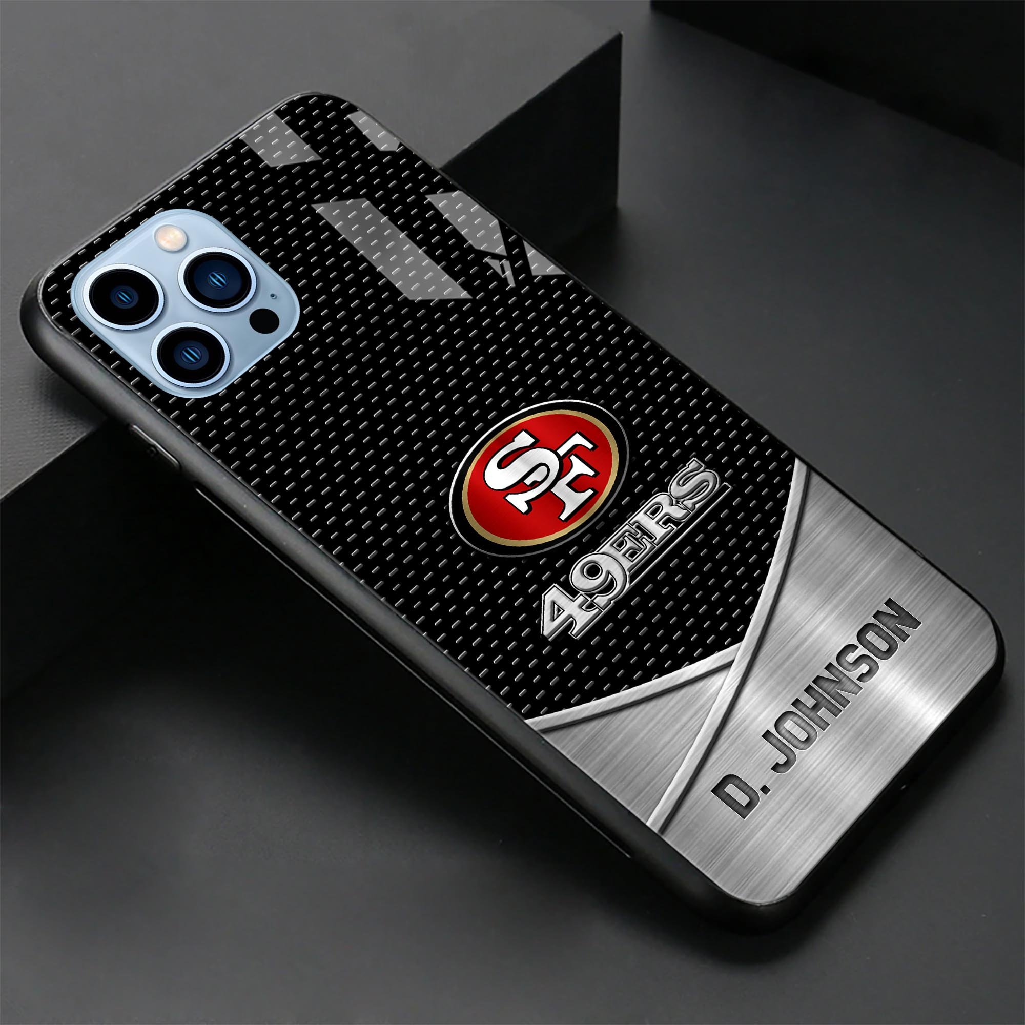 Alternative view of San Francisco 49ers Glass Phone Case 2025 Version Custom Name, Sport Phone Case, Sport Gifts ETRG-41241