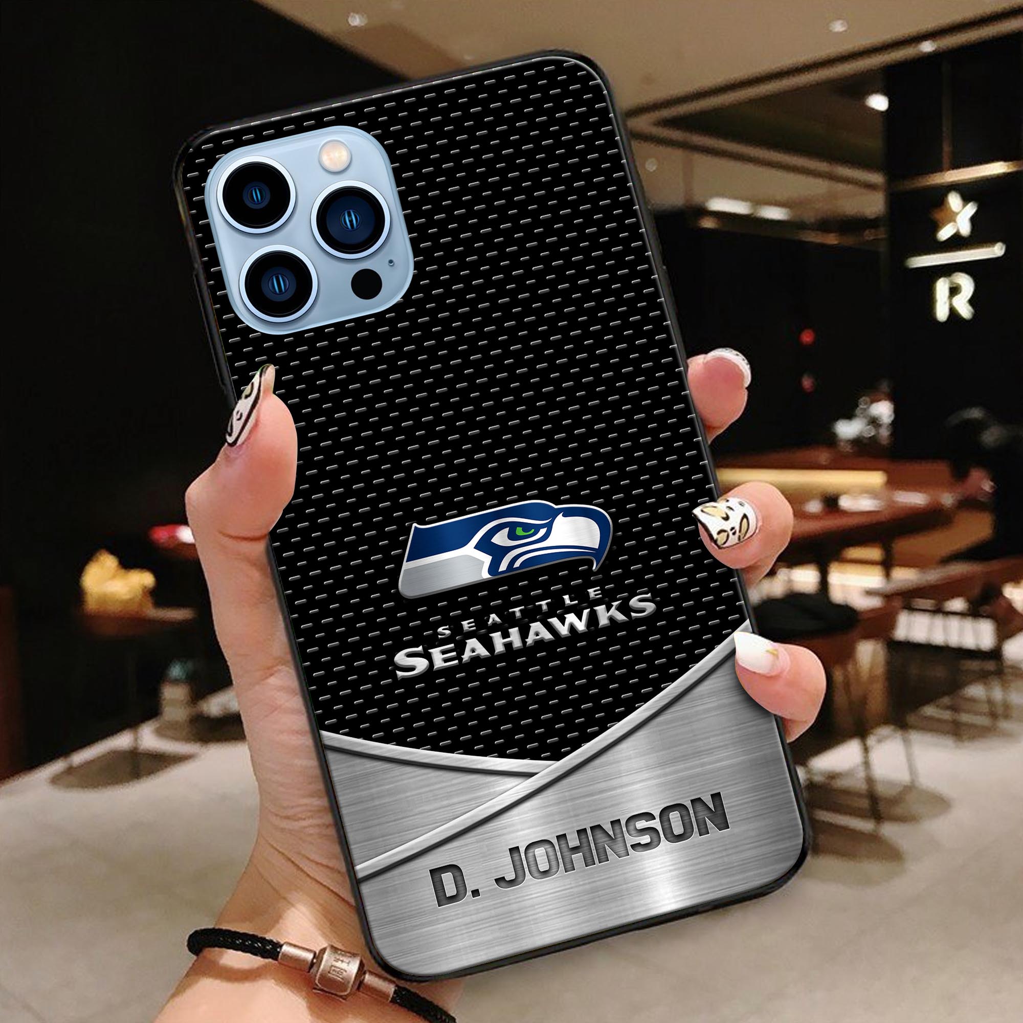 Seattle Seahawks Glass Phone Case 2025 Version Custom Name, Sport Phone Case For Fans, Sport Gifts ETRG-41241