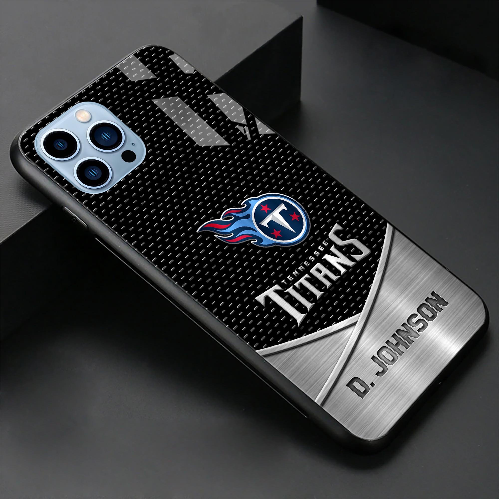 Alternative view of Tennessee Titans Glass Phone Case 2025 Version Custom Name, Sport Phone Case For Fans, Sport Gifts ETRG-41241