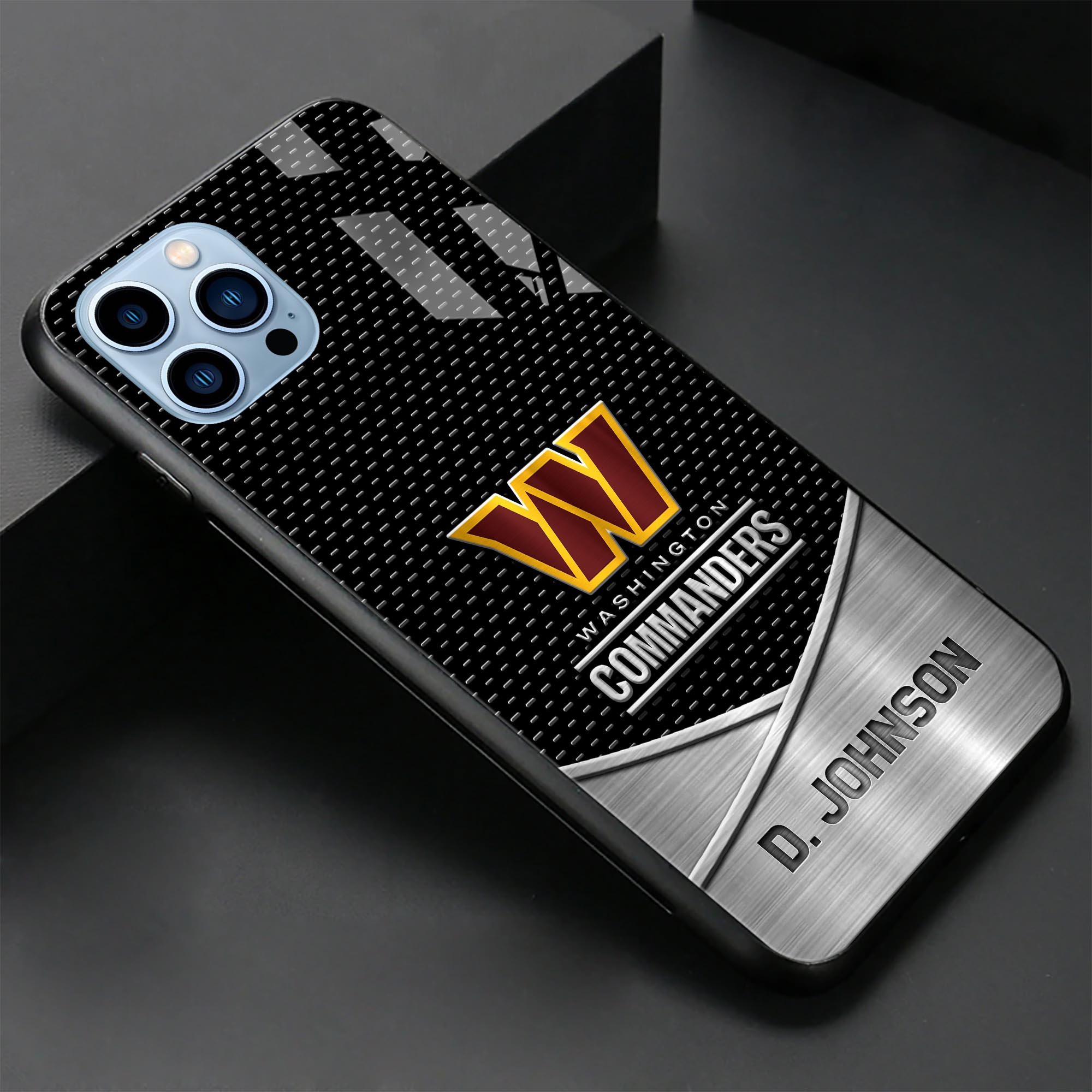 Alternative view of Washington Commanders Glass Phone Case 2025 Version Custom Name, Sport Phone Case, Sport Gifts ETRG-41241
