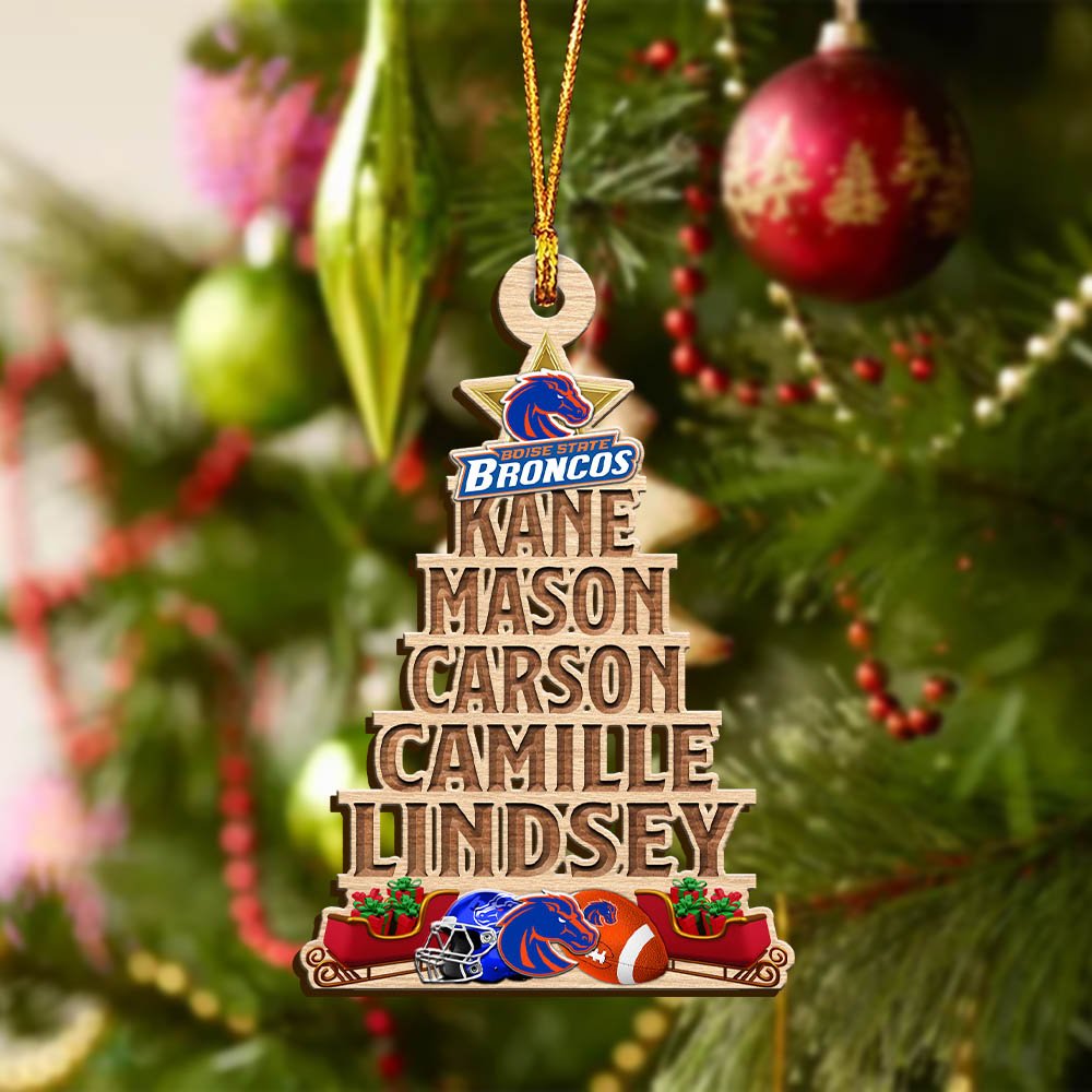 Alternative view of Boise State Broncos Wooden Ornament 2024 Version Personalized Family Members Names, Christmas Tree Ornament, Christmas Gifts For Sport Lovers ETHY-51906