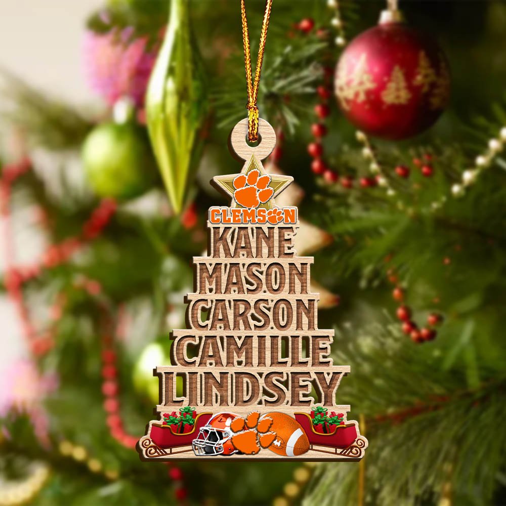Alternative view of Clemson Tigers Wooden Ornament 2024 Version Personalized Family Members Names, Christmas Tree Ornament, Christmas Gifts For Sport Lovers ETHY-51906