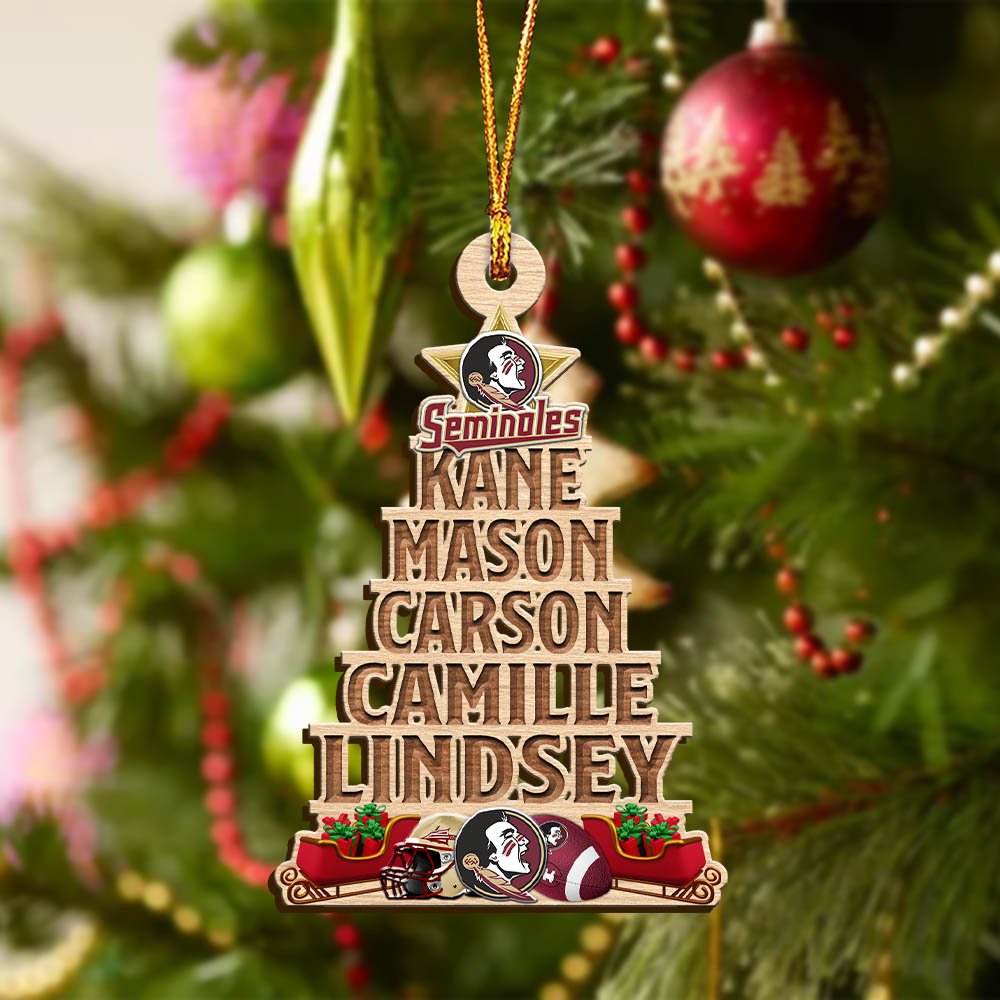Alternative view of Florida State Seminoles Wooden Ornament 2024 Version Personalized Family Members Names, Christmas Tree Ornament, Christmas Gifts For Sport Lovers ETHY-51906