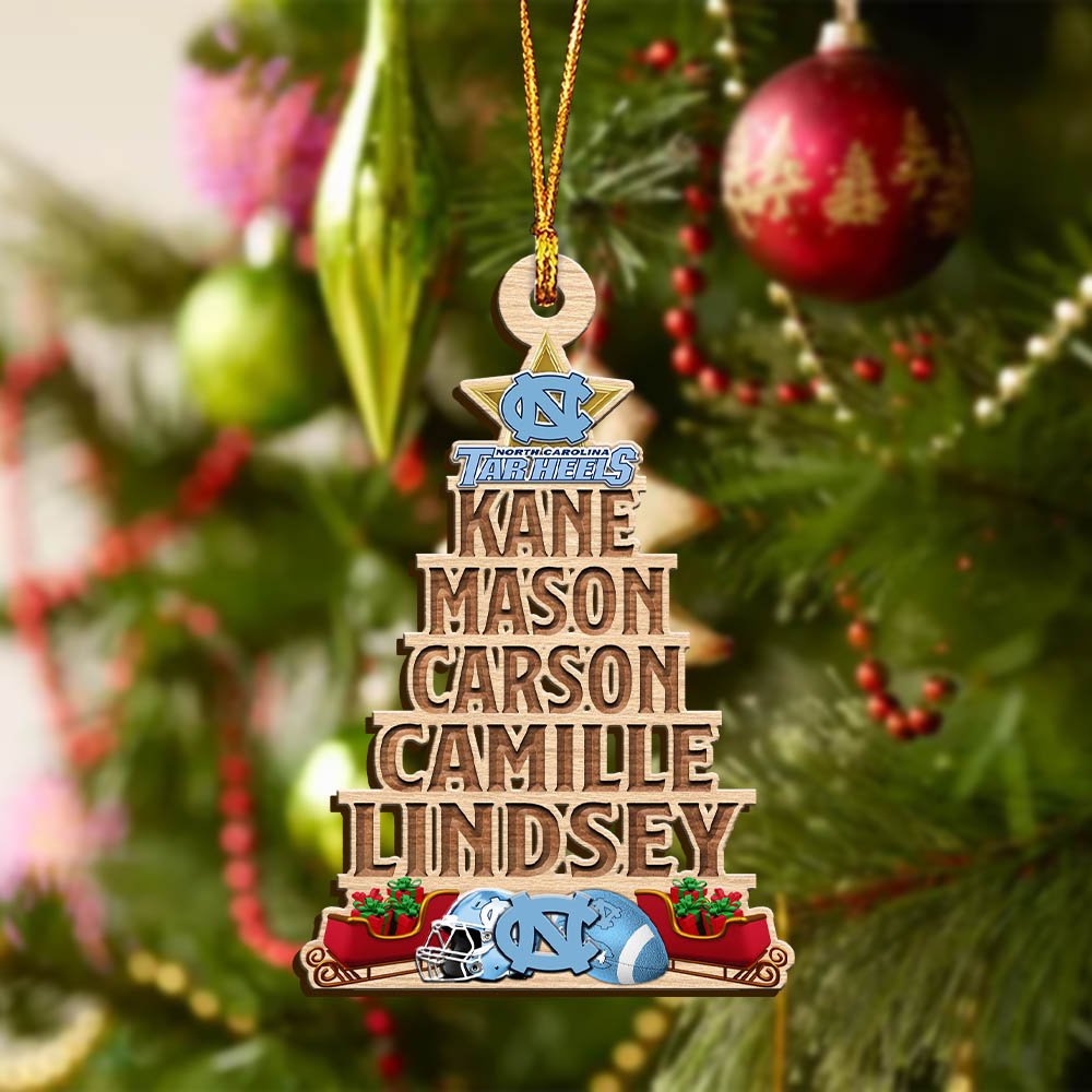 Alternative view of North Carolina Tar Heels Wooden Ornament 2024 Version Personalized Family Members Names, Christmas Tree Ornament, Christmas Gifts For Sport Lovers ETHY-51906