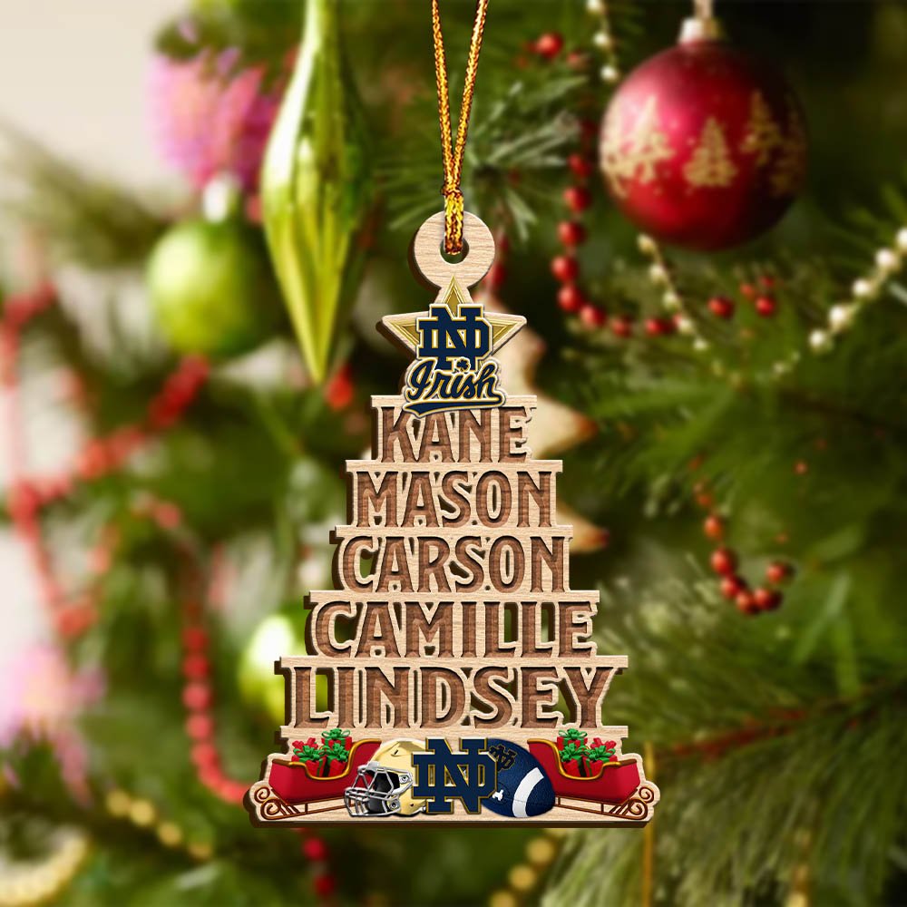 Alternative view of Notre Dame Fighting Irish Wooden Ornament 2024 Version Personalized Family Members Names, Christmas Tree Ornament, Christmas Gifts For Sport Lovers ETHY-51906