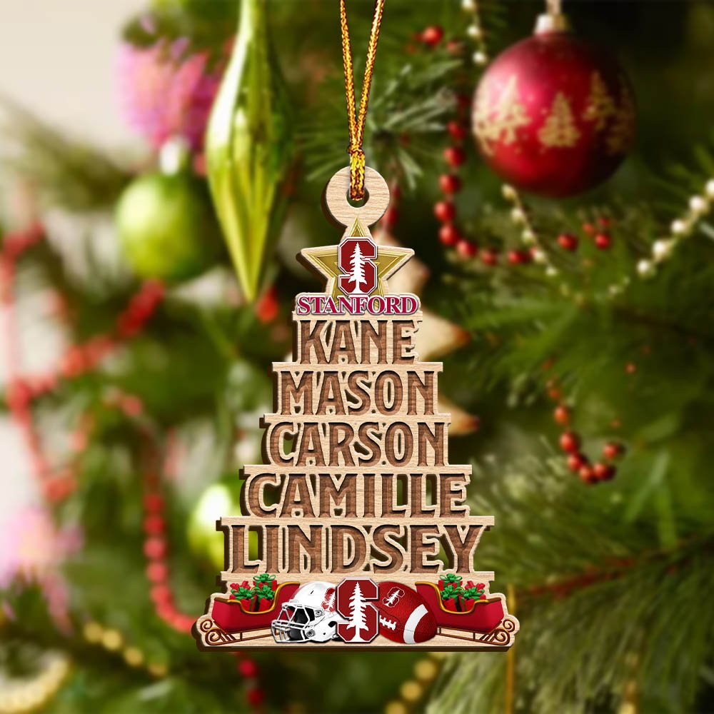 Alternative view of Stanford Cardinal Wooden Ornament 2024 Version Personalized Family Members Names, Christmas Tree Ornament, Christmas Gifts For Sport Lovers ETHY-51906