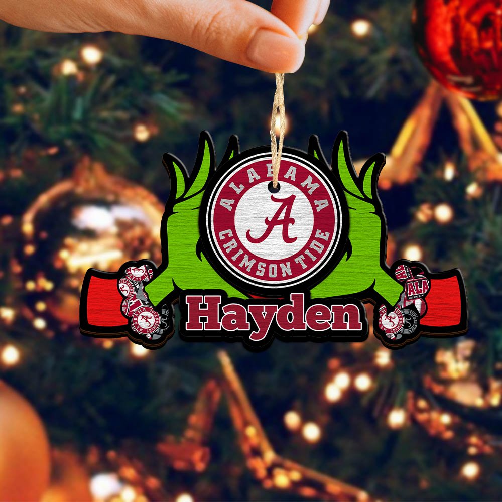 Alternative view of Alabama Crimson Tide 2 Layered Wooden Ornament 2024 Version Custom Your Name, Sport Hanging Ornament, Gifts For Fans ETHY-52234