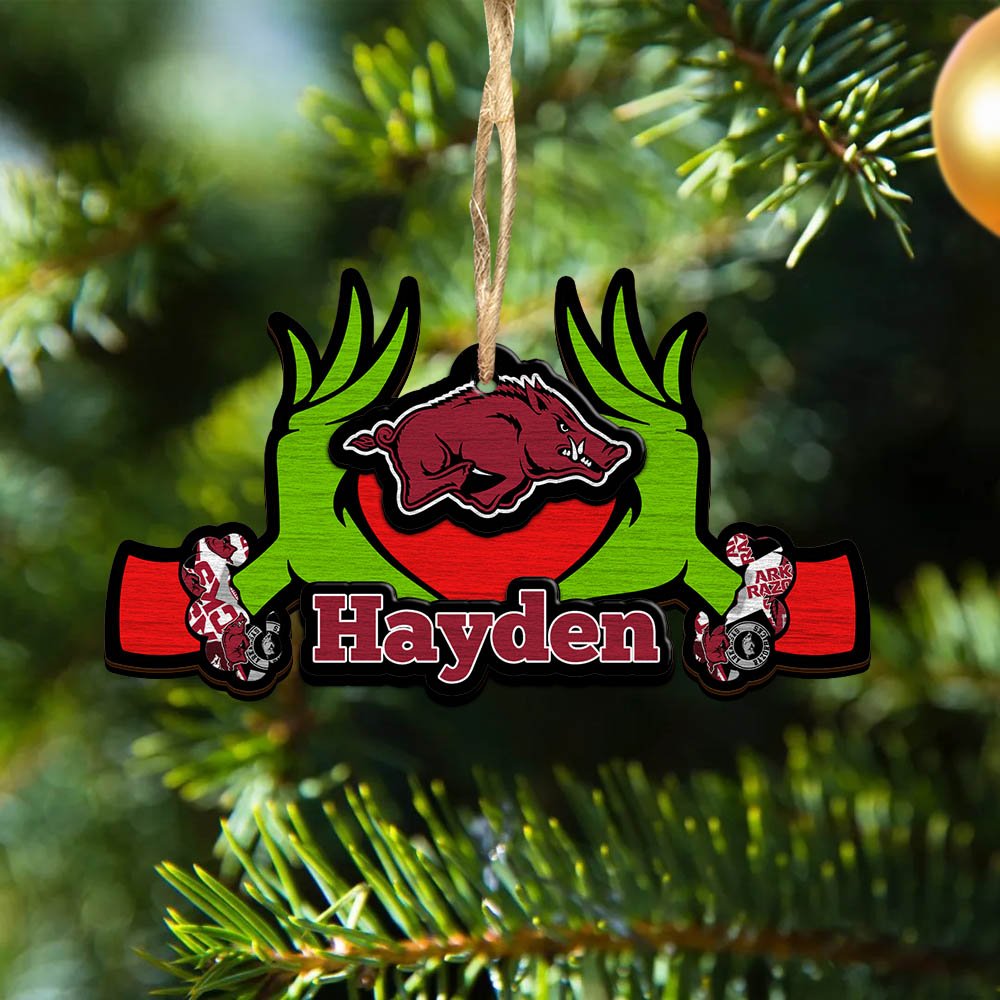 Arkansas Razorbacks 2 Layered Wooden Ornament 2024 Version Custom Your Name, Sport Hanging Ornament, Gifts For Fans ETHY-52234