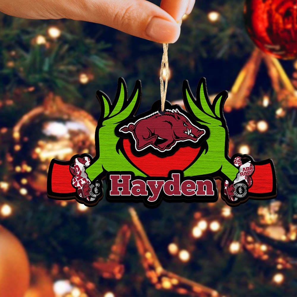 Alternative view of Arkansas Razorbacks 2 Layered Wooden Ornament 2024 Version Custom Your Name, Sport Hanging Ornament, Gifts For Fans ETHY-52234