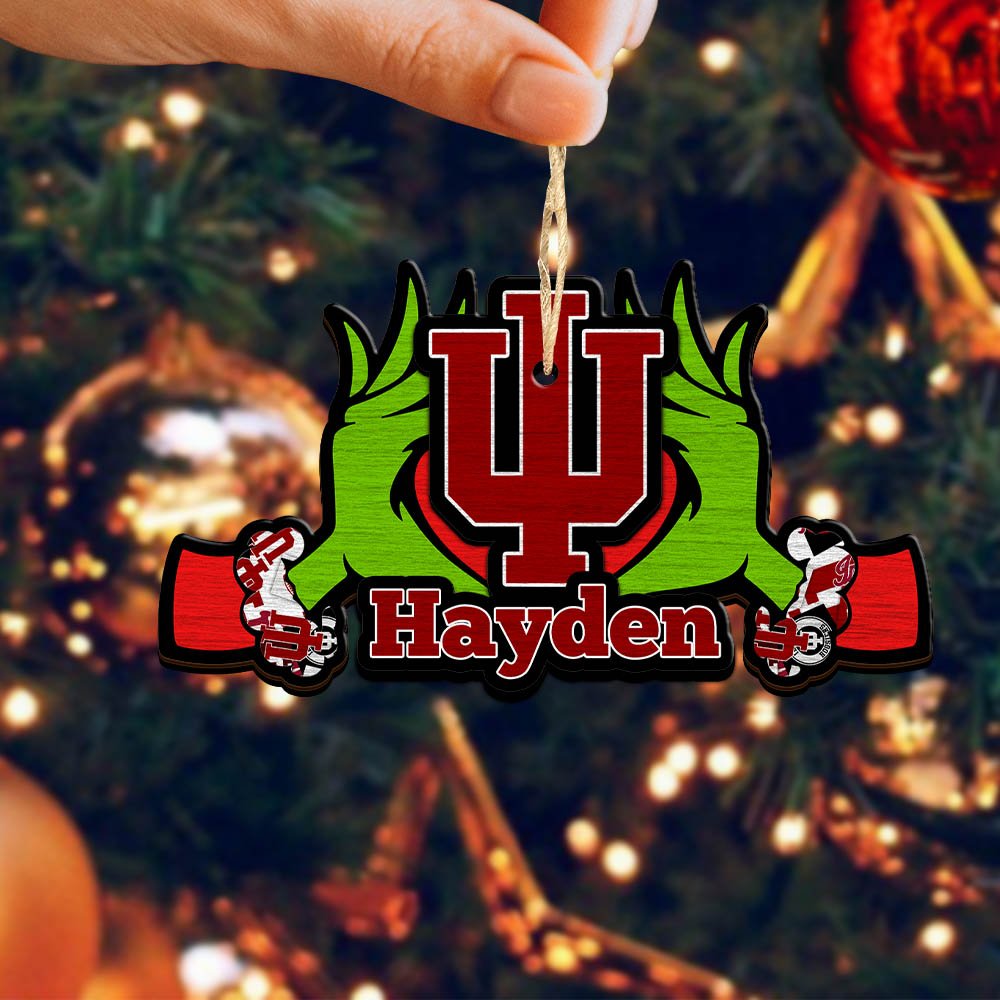Alternative view of Indiana Hoosiers 2 Layered Wooden Ornament 2024 Version Custom Your Name, Sport Hanging Ornament, Gifts For Fans ETHY-52234
