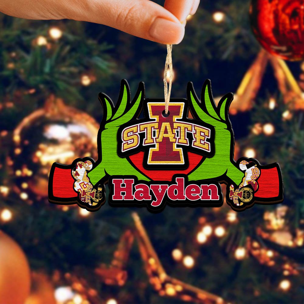 Alternative view of Iowa State Cyclones 2 Layered Wooden Ornament 2024 Version Custom Your Name, Sport Hanging Ornament, Gifts For Fans ETHY-52234