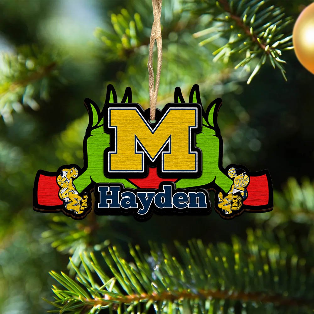 Michigan Wolverines 2 Layered Wooden Ornament 2024 Version Custom Your Name, Sport Hanging Ornament, Gifts For Fans ETHY-52234
