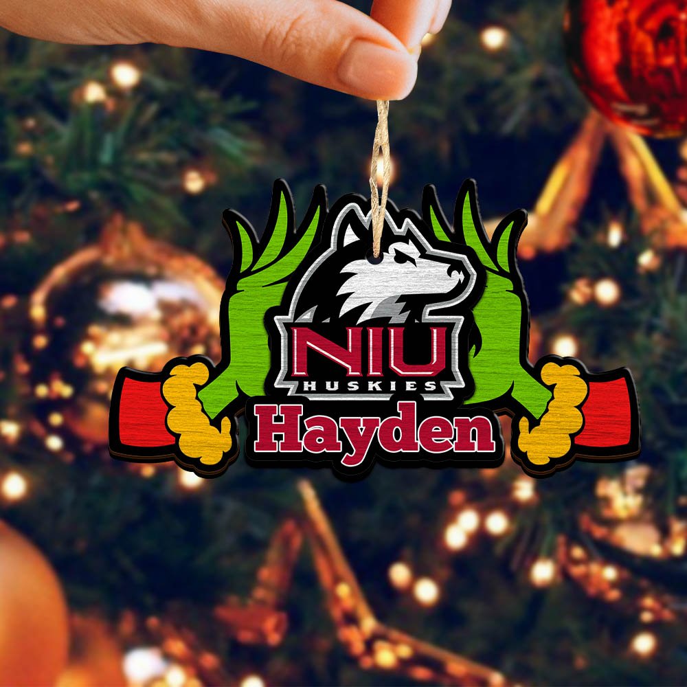 Alternative view of Northern Illinois Huskies 2 Layered Wooden Ornament 2024 Version Custom Your Name, Sport Hanging Ornament, Gifts For Fans ETHY-52234