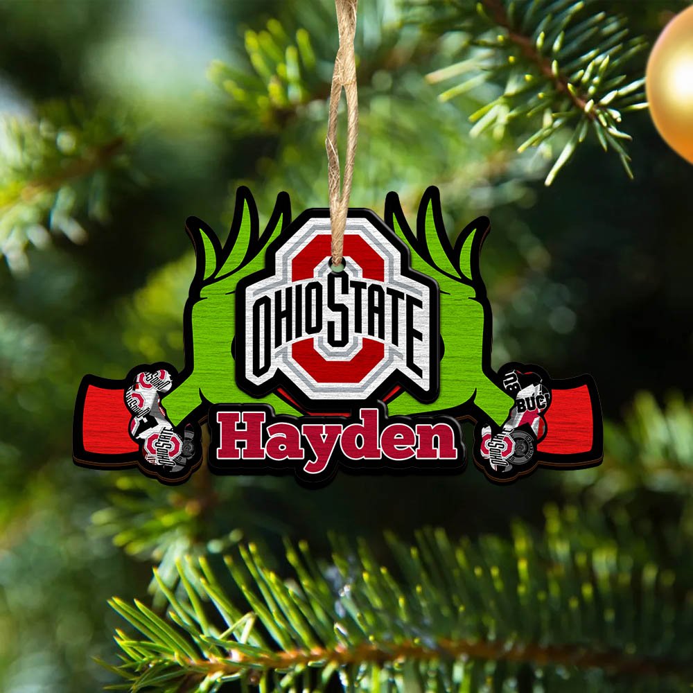 Ohio State Buckeyes 2 Layered Wooden Ornament 2024 Version Custom Your Name, Sport Hanging Ornament, Gifts For Fans ETHY-52234