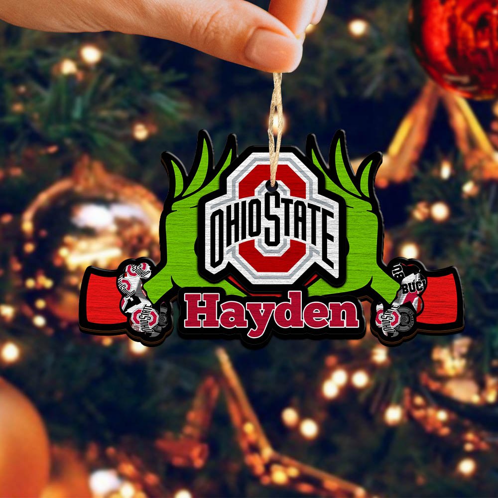 Alternative view of Ohio State Buckeyes 2 Layered Wooden Ornament 2024 Version Custom Your Name, Sport Hanging Ornament, Gifts For Fans ETHY-52234