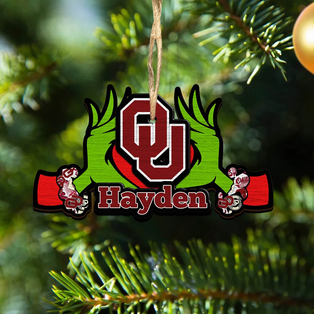 Oklahoma Sooners 2 Layered Wooden Ornament 2024 Version Custom Your Name, Sport Hanging Ornament, Gifts For Fans ETHY-52234