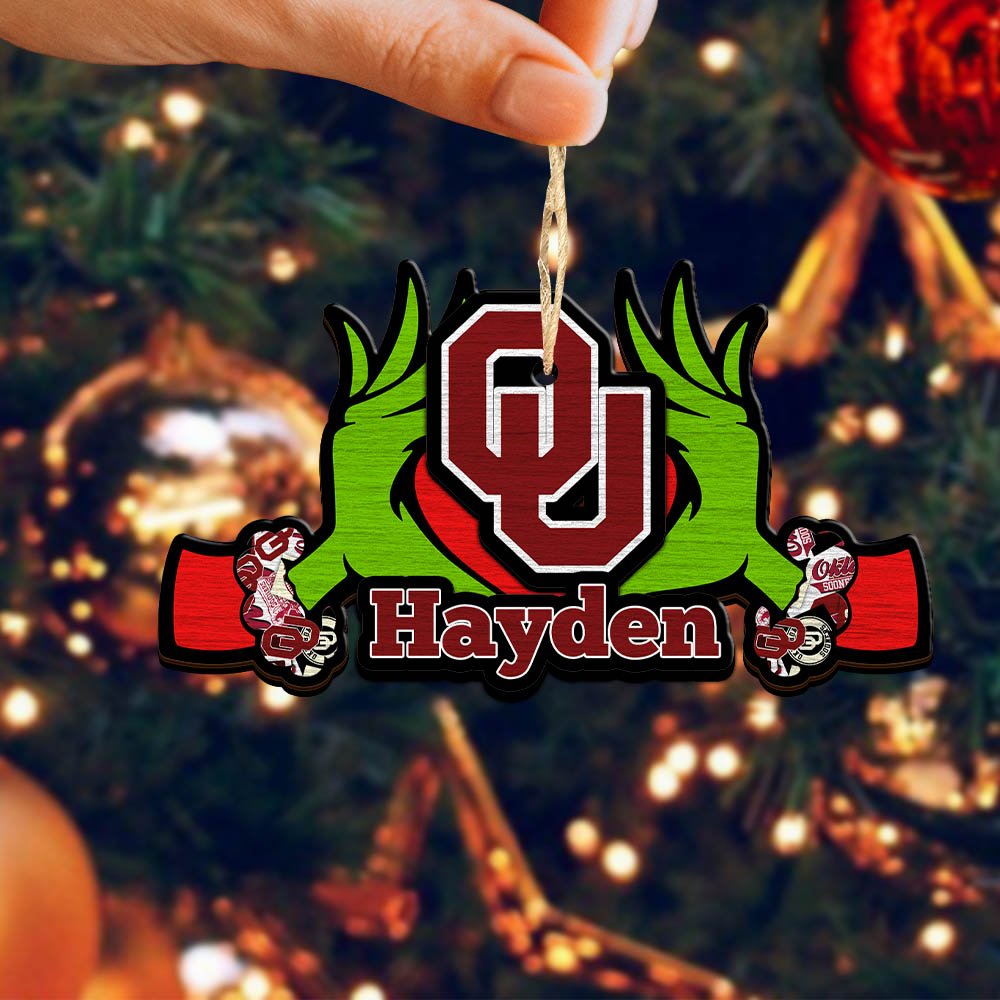 Alternative view of Oklahoma Sooners 2 Layered Wooden Ornament 2024 Version Custom Your Name, Sport Hanging Ornament, Gifts For Fans ETHY-52234