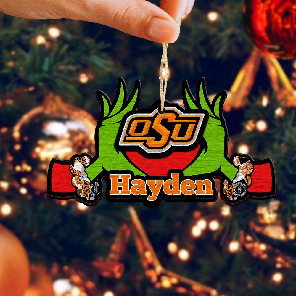 Alternative view of Oklahoma State Cowboys 2 Layered Wooden Ornament 2024 Version Custom Your Name, Sport Hanging Ornament, Gifts For Fans ETHY-52234