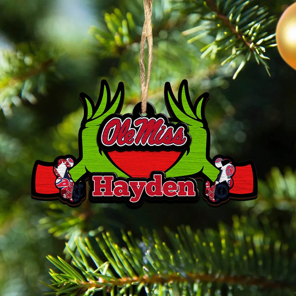 Ole Miss Rebels 2 Layered Wooden Ornament 2024 Version Custom Your Name, Sport Hanging Ornament, Gifts For Fans ETHY-52234