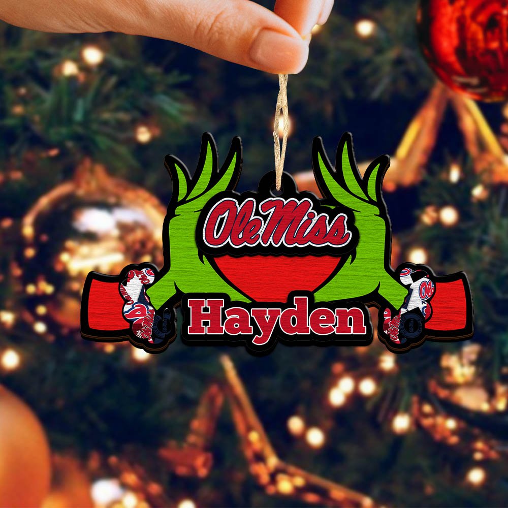 Alternative view of Ole Miss Rebels 2 Layered Wooden Ornament 2024 Version Custom Your Name, Sport Hanging Ornament, Gifts For Fans ETHY-52234