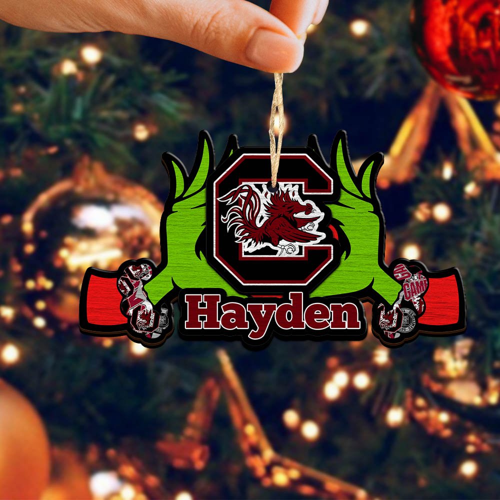 Alternative view of South Carolina Gamecocks 2 Layered Wooden Ornament 2024 Version Custom Your Name, Sport Hanging Ornament, Gifts For Fans ETHY-52234