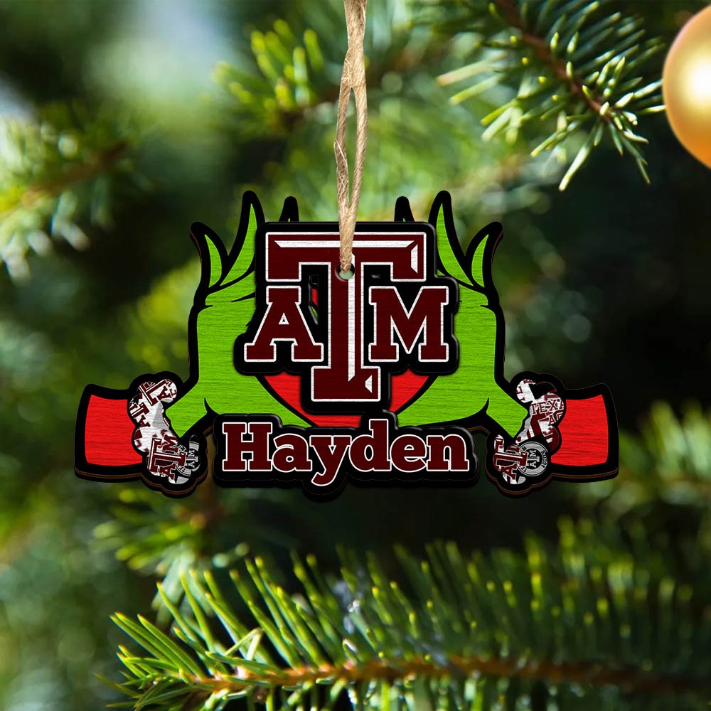 Texas A&M Aggies 2 Layered Wooden Ornament 2024 Version Custom Your Name, Sport Hanging Ornament, Gifts For Fans ETHY-52234
