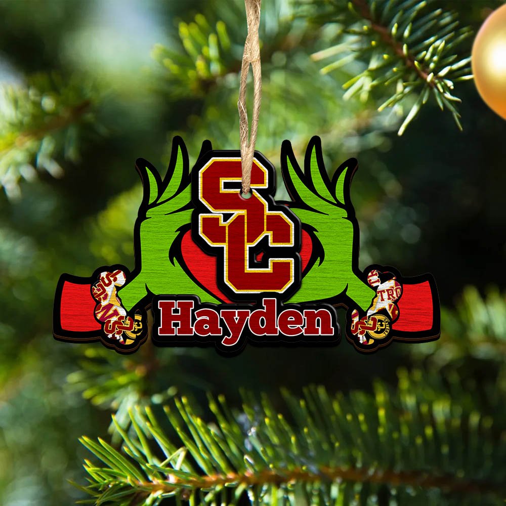 USC Trojans 2 Layered Wooden Ornament 2024 Version Custom Your Name, Sport Hanging Ornament, Gifts For Fans ETHY-52234