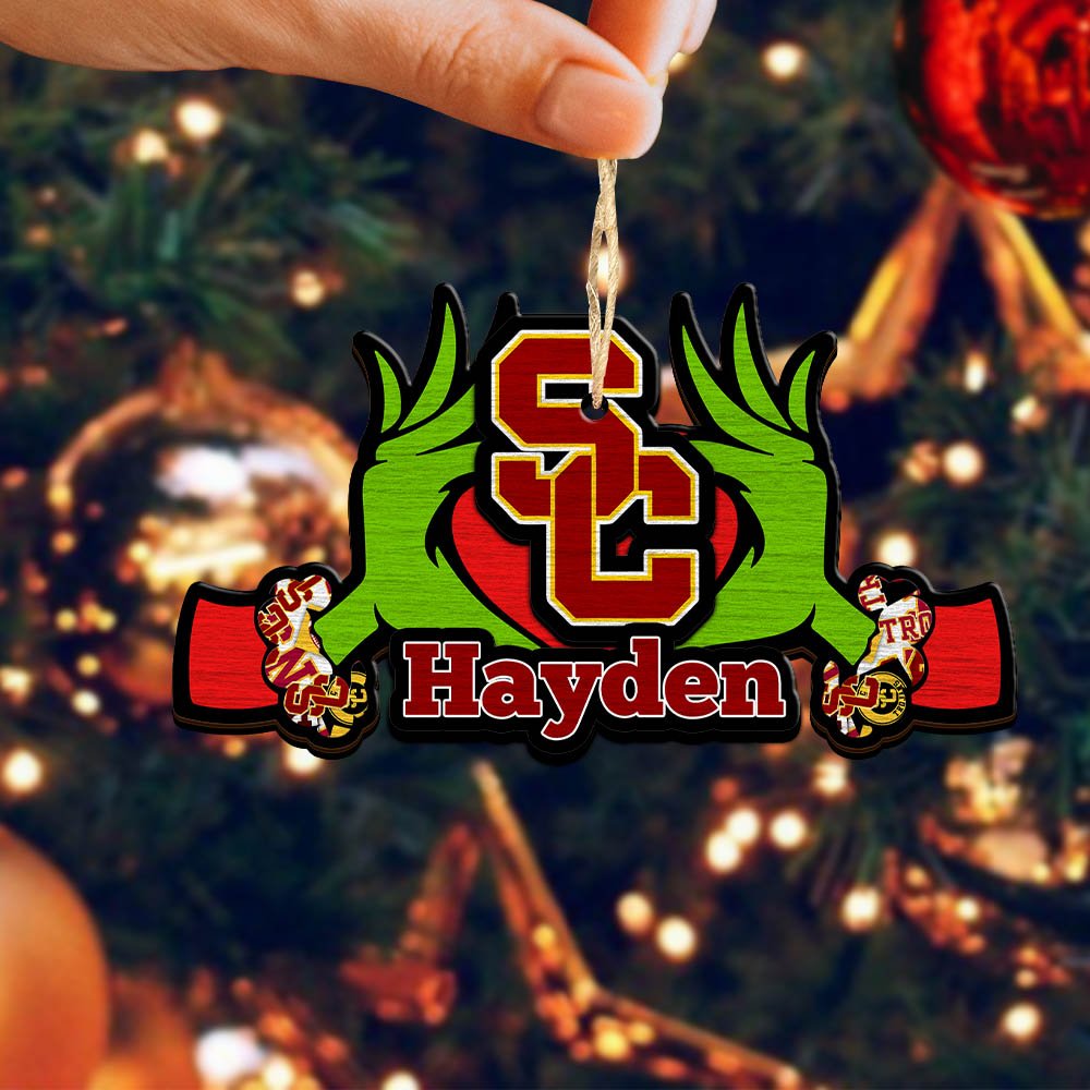 Alternative view of USC Trojans 2 Layered Wooden Ornament 2024 Version Custom Your Name, Sport Hanging Ornament, Gifts For Fans ETHY-52234