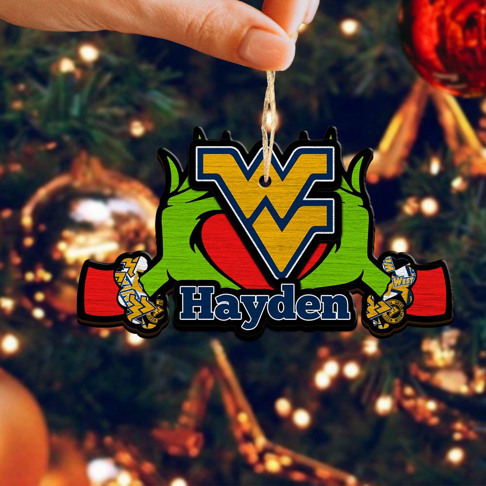 Alternative view of West Virginia Mountaineers 2 Layered Wooden Ornament 2024 Version Custom Your Name, Sport Hanging Ornament, Gifts For Fans ETHY-52234