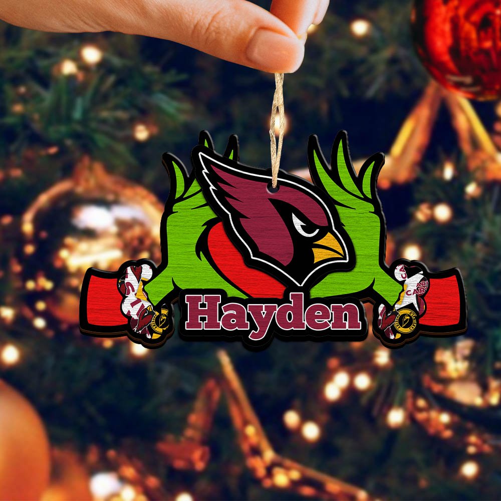 Alternative view of Arizona Cardinals 2 Layered Wooden Ornament 2024 Version Custom Your Name, Sport Hanging Ornament, Gifts For Fans ETHY-52234