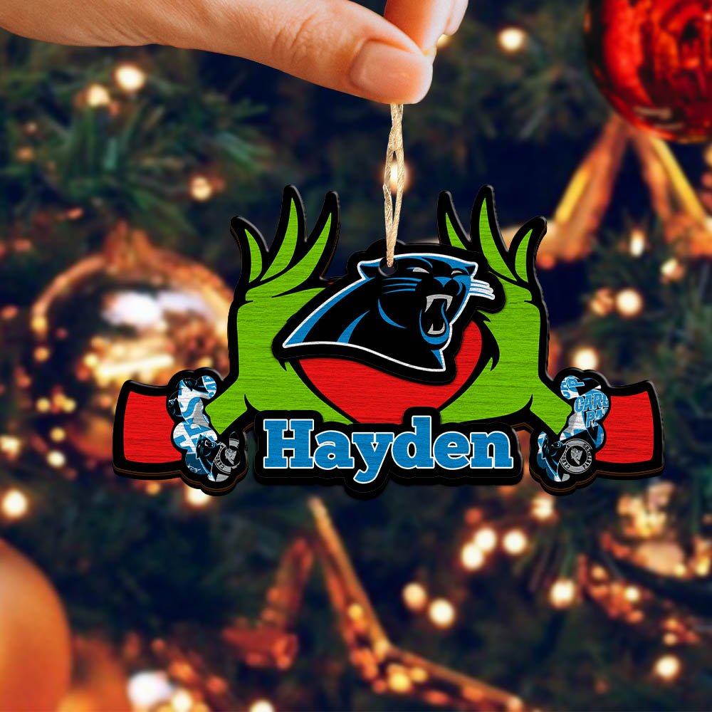 Alternative view of Carolina Panthers 2 Layered Wooden Ornament 2024 Version Custom Your Name, Sport Hanging Ornament, Gifts For Fans ETHY-52234