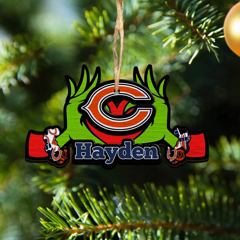 Chicago Bears 2 Layered Wooden Ornament 2024 Version Custom Your Name, Sport Hanging Ornament, Gifts For Fans ETHY-52234