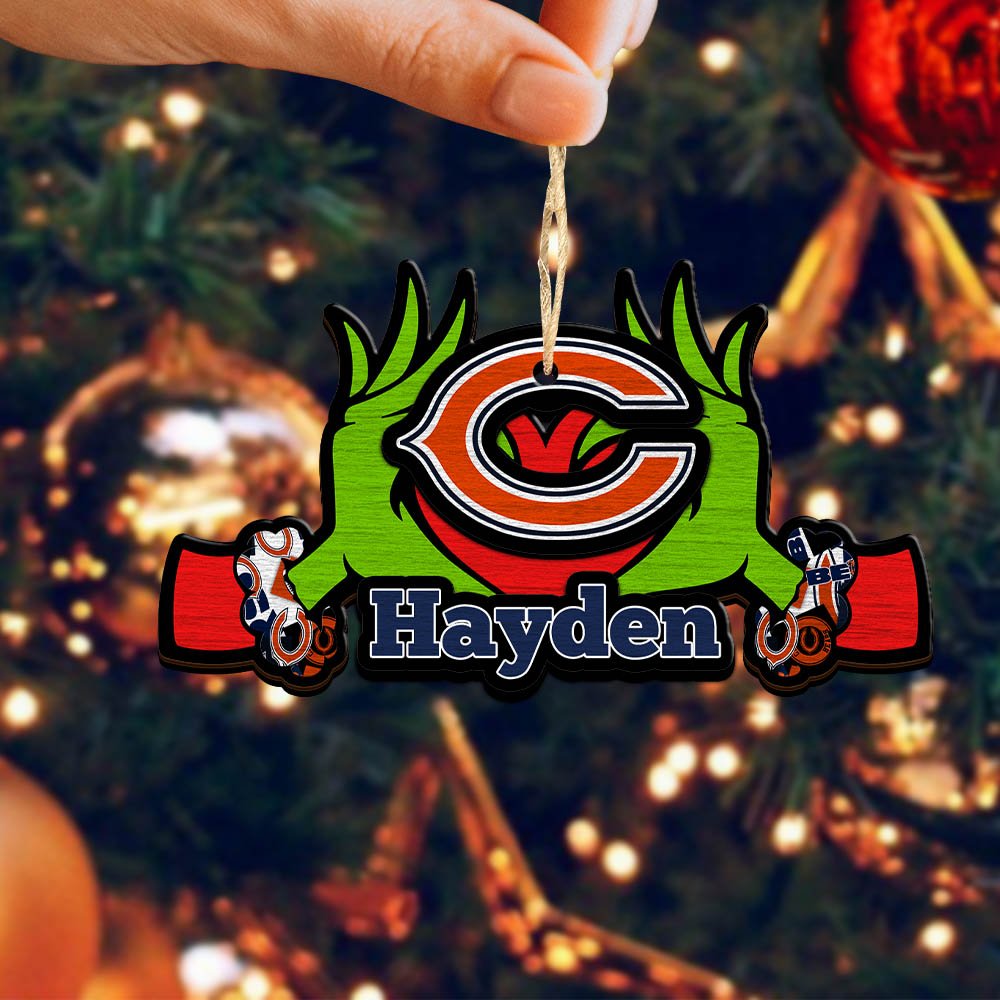 Alternative view of Chicago Bears 2 Layered Wooden Ornament 2024 Version Custom Your Name, Sport Hanging Ornament, Gifts For Fans ETHY-52234