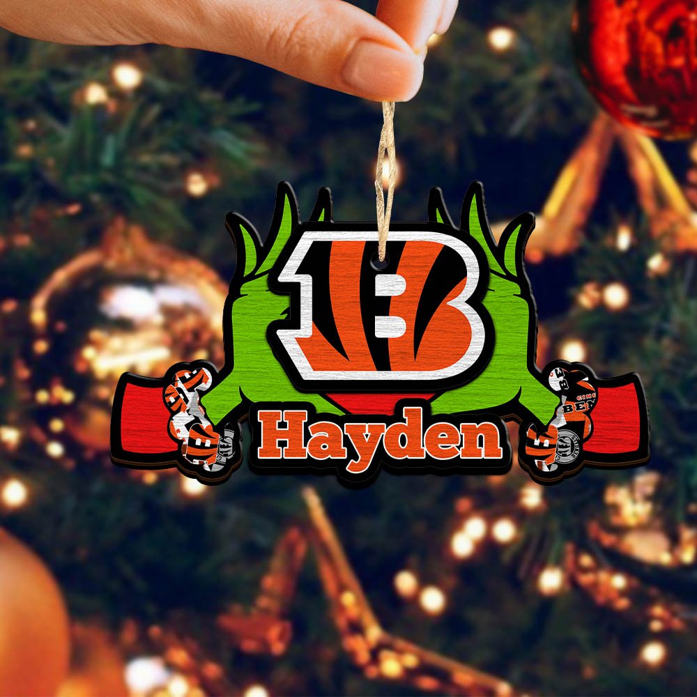 Alternative view of Cincinnati Bengals 2 Layered Wooden Ornament 2024 Version Custom Your Name, Sport Hanging Ornament, Gifts For Fans ETHY-52234