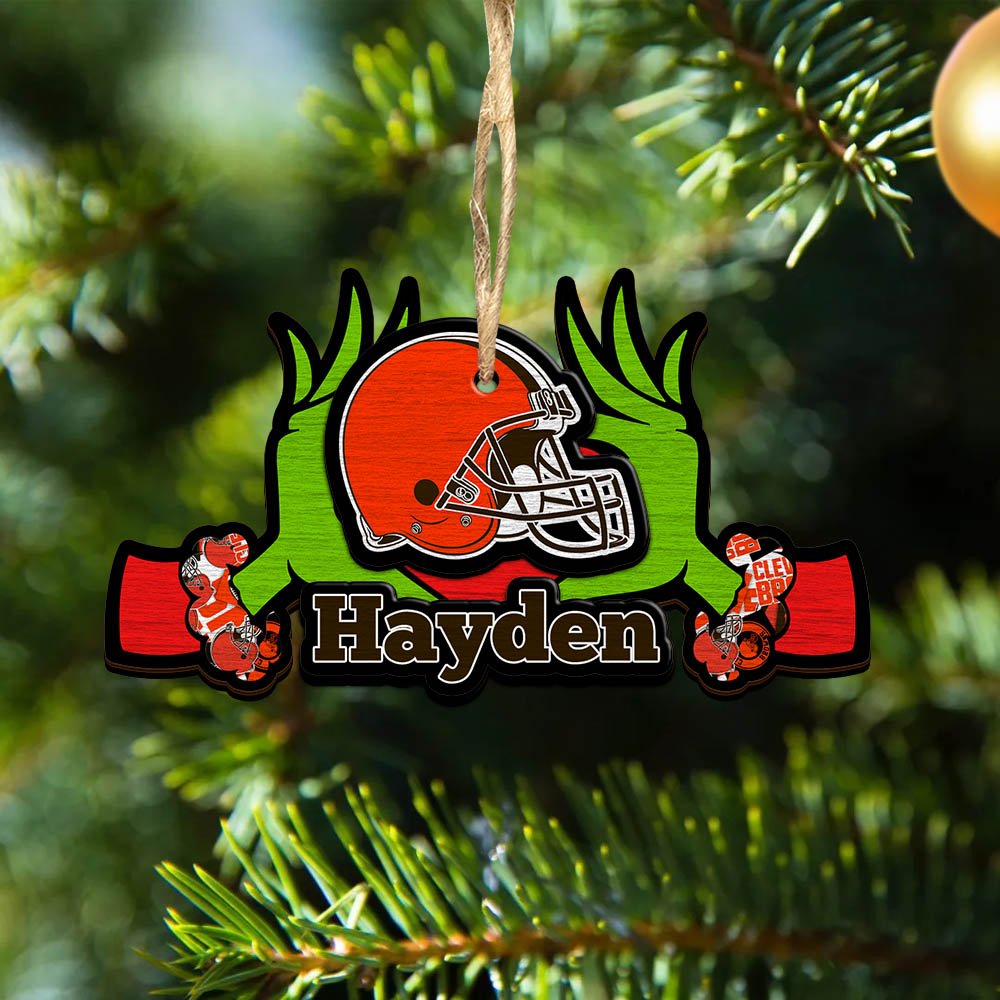 Cleveland Browns 2 Layered Wooden Ornament 2024 Version Custom Your Name, Sport Hanging Ornament, Gifts For Fans ETHY-52234