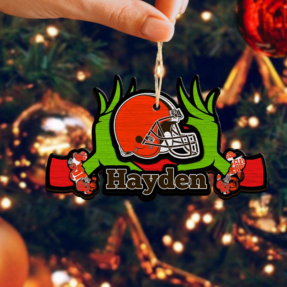 Alternative view of Cleveland Browns 2 Layered Wooden Ornament 2024 Version Custom Your Name, Sport Hanging Ornament, Gifts For Fans ETHY-52234