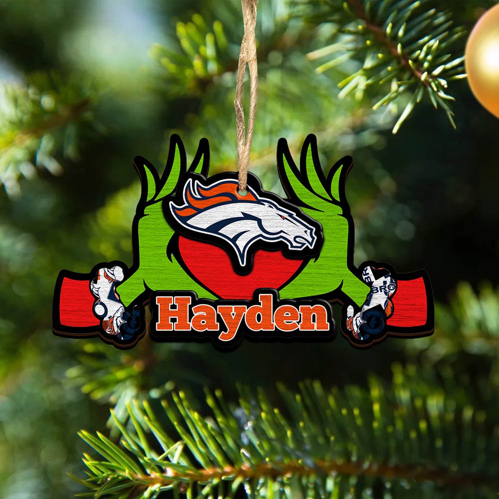 Denver Broncos 2 Layered Wooden Ornament 2024 Version Custom Your Name, Sport Hanging Ornament, Gifts For Fans ETHY-52234