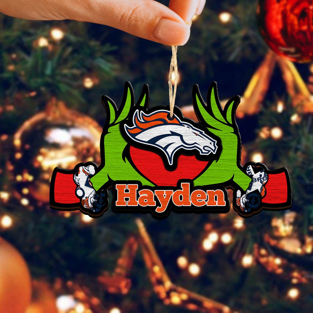 Alternative view of Denver Broncos 2 Layered Wooden Ornament 2024 Version Custom Your Name, Sport Hanging Ornament, Gifts For Fans ETHY-52234