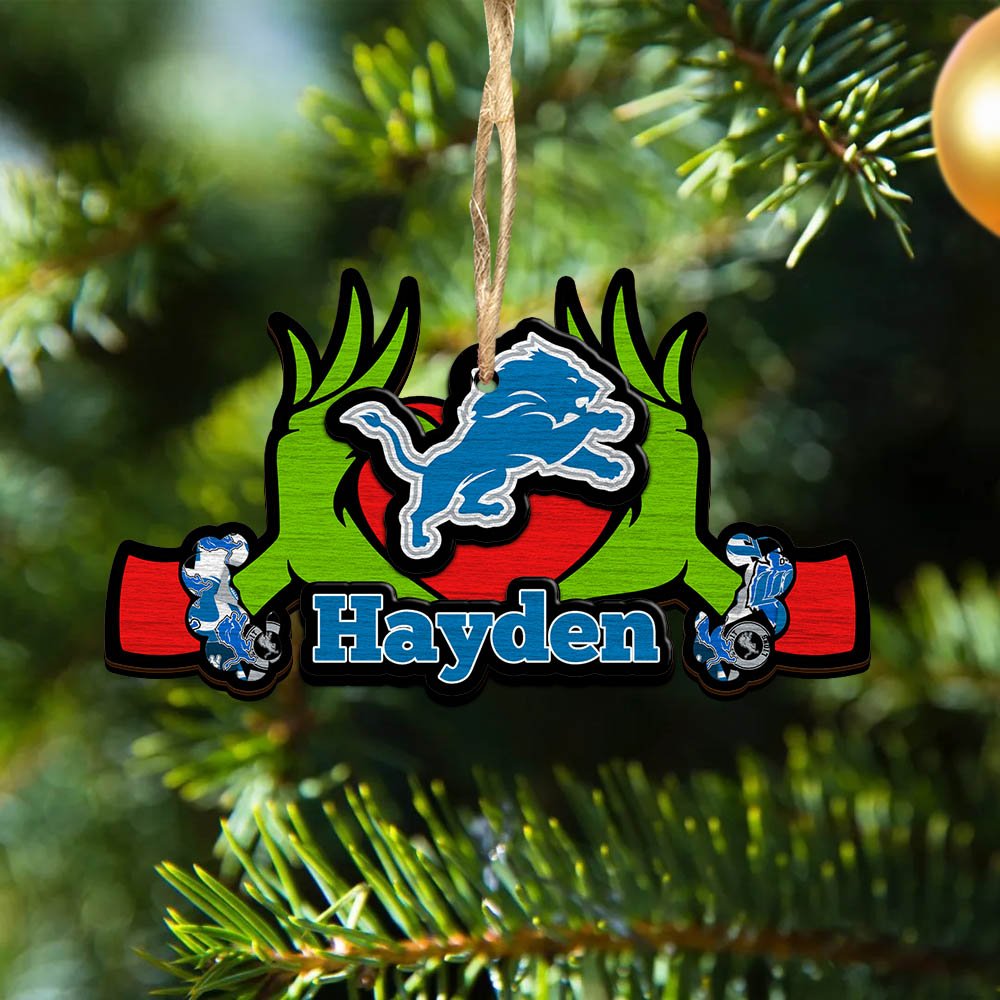 Detroit Lions 2 Layered Wooden Ornament 2024 Version Custom Your Name, Sport Hanging Ornament, Gifts For Fans ETHY-52234