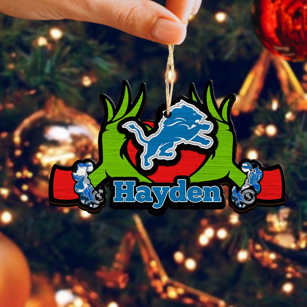 Alternative view of Detroit Lions 2 Layered Wooden Ornament 2024 Version Custom Your Name, Sport Hanging Ornament, Gifts For Fans ETHY-52234